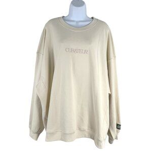 Daily Drills Curateur‎ Oversized Sweatshirt Womens M/L Ivory Cream NWT TP-3428